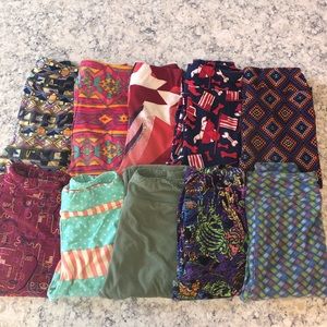 Lot of 10 LuLaRoe leggings.  Girls L/XL